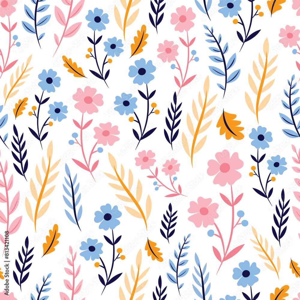 Abstract flower background vector design floral border frame