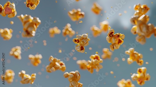 Flying Delicious Popcorn Cut Out in 8K Resolution  