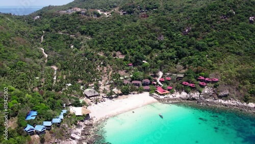 Diving down towards Aow Luek Beach, Koh Tao photo