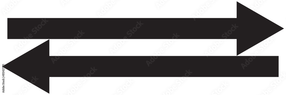 Long arrows vector icons. Black horizontal double arrow. long arrow icon sketched as vector symbol. Long arrows vector icons. Black horizontal double arrow. long arrow icon sketched as vector symbol.