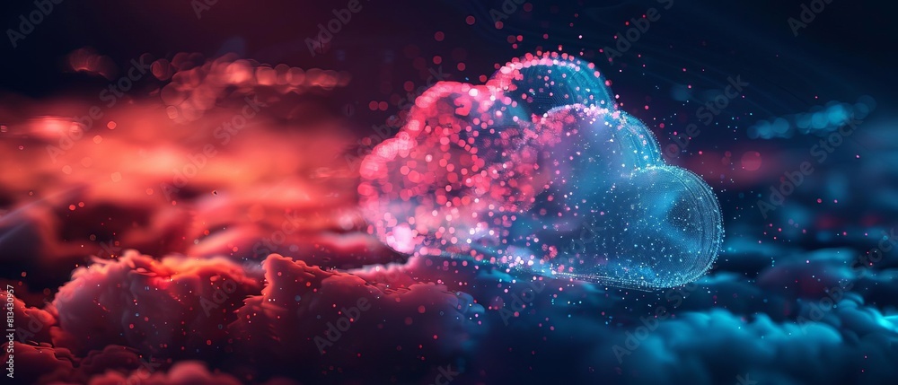 Fototapeta premium abstract background, corporate strategy, cloud computing, front view, showing connectivity, digital tone, Complementary Color Scheme