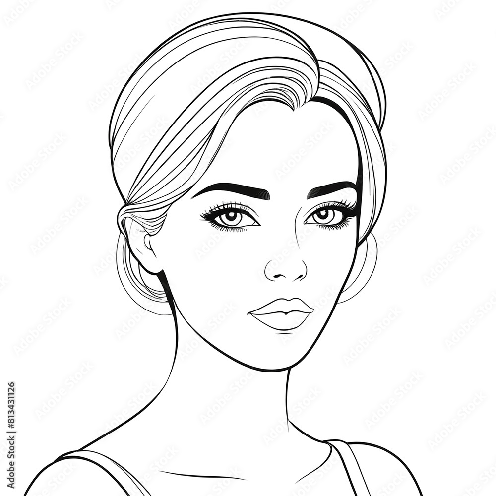 Artistic pencil sketch portrait of a young attractive woman Artistic pencil sketch portrait of a young attractive woman