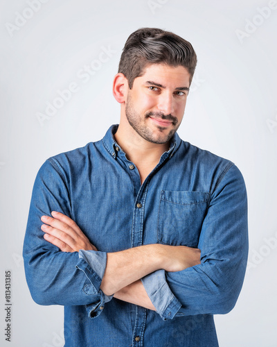 Portrait of a handsome standing against isolated background