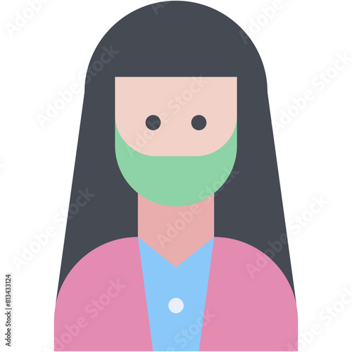 Vector Icon Muslim, woman, paranja, niqab