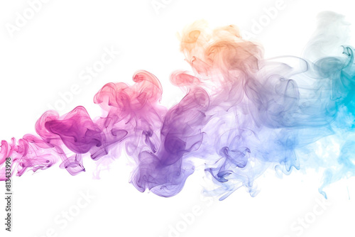 A colorful smoke explosion isolated on white background