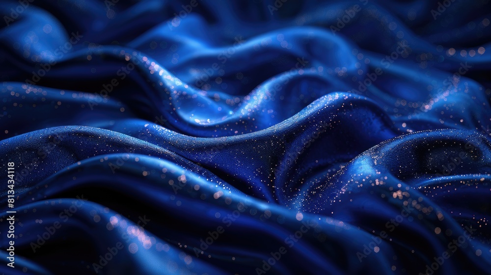 Elegant sapphire blue velvet fabric with light reflecting sparkles and luxurious folds
Elegant sapphire blue velvet fabric with light reflecting sparkles and luxurious folds