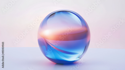gradient ball liquid sphere Hyperrealistic Highly Detailed Isolated On White Background