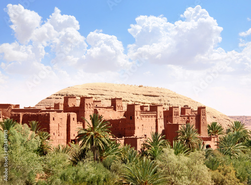 Famous moroccan landmark Kasbah Ait Ben Haddou (Ait Benhaddou), Atlas Mountains, Morocco, North Africa photo