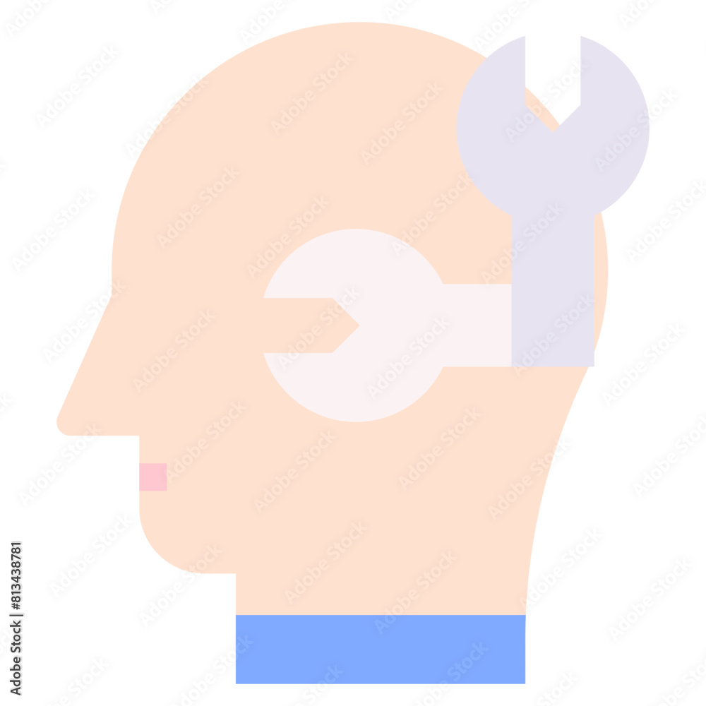 Vector Icon fixed, mind, thought, user, human brain Vector Icon fixed, mind, thought, user, human brain