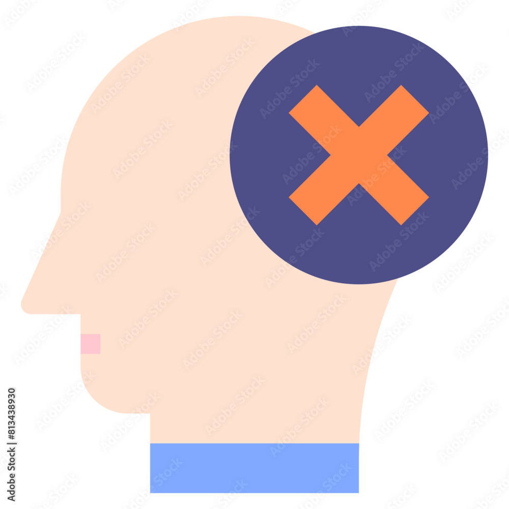 Vector Icon refuse, mind, thought, user, human brain Vector Icon refuse, mind, thought, user, human brain