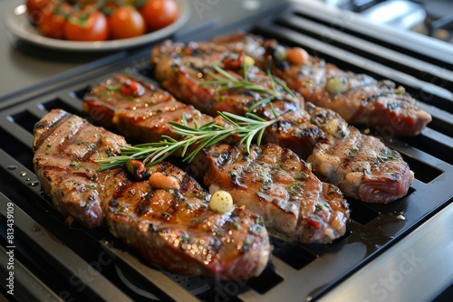 Close-Up of Meat Grilling on a BBQ