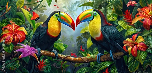 Fototapeta Naklejka Na Ścianę i Meble -  parrot in the jungle