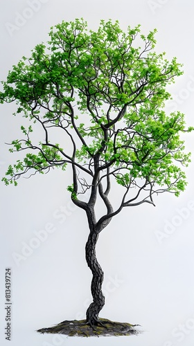 Lush and Verdant Solitary Tree in Natural Environment