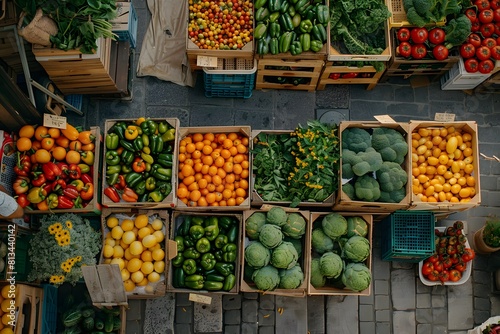 intricate patterns of a farmer's market