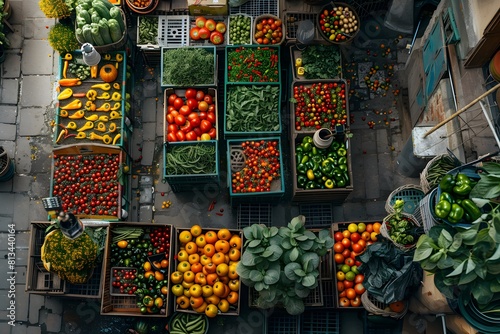 intricate patterns of a farmer's market