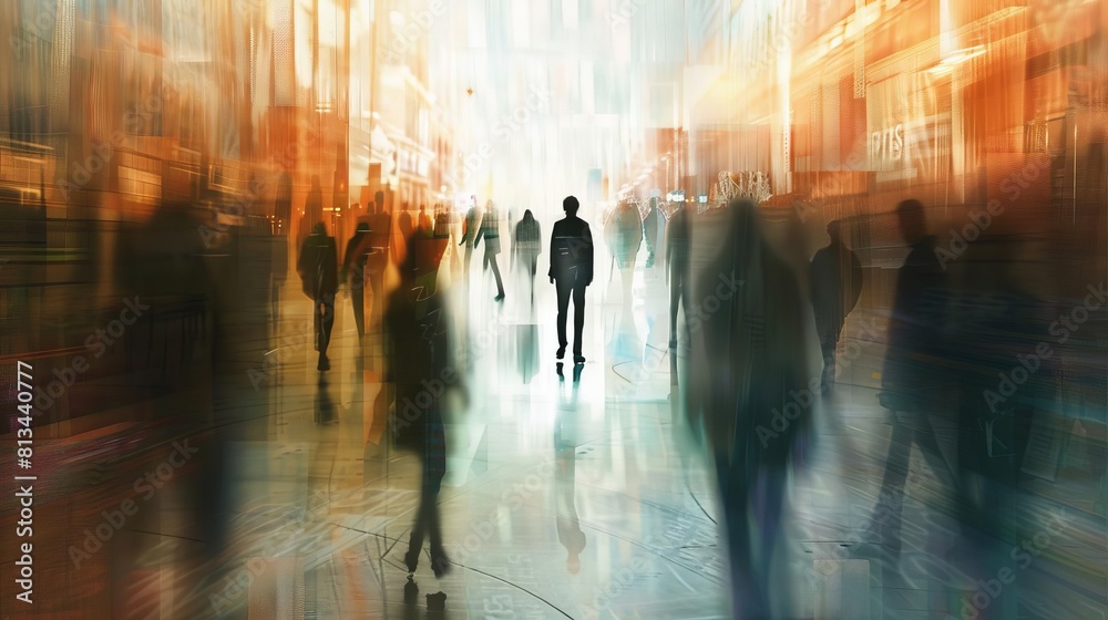 A narrativedriven image of a person standing in a crowded place yet surrounded by an aura of solitude, illustrating social isolation in depression A narrativedriven image of a person standing in a crowded place yet surrounded by an aura of solitude, illustrating social isolation in depression