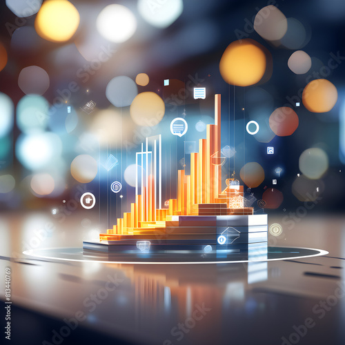 Economic Elevation, Visualizing Financial Markets with 3D Technology,GenerativeAI photo