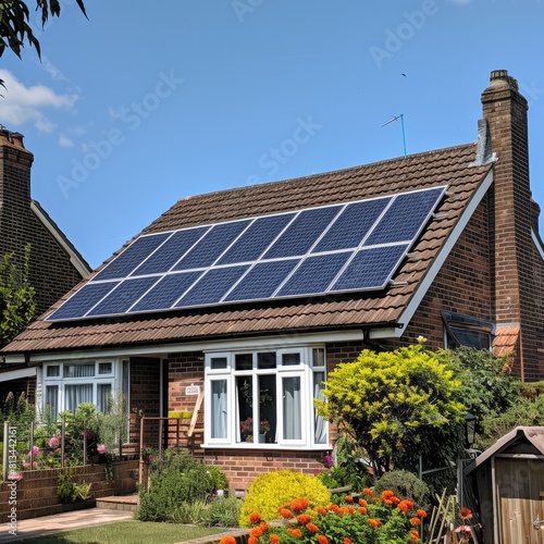 Sustainable Power Integration: Black Samsung Solar Panels on UK Terraced House