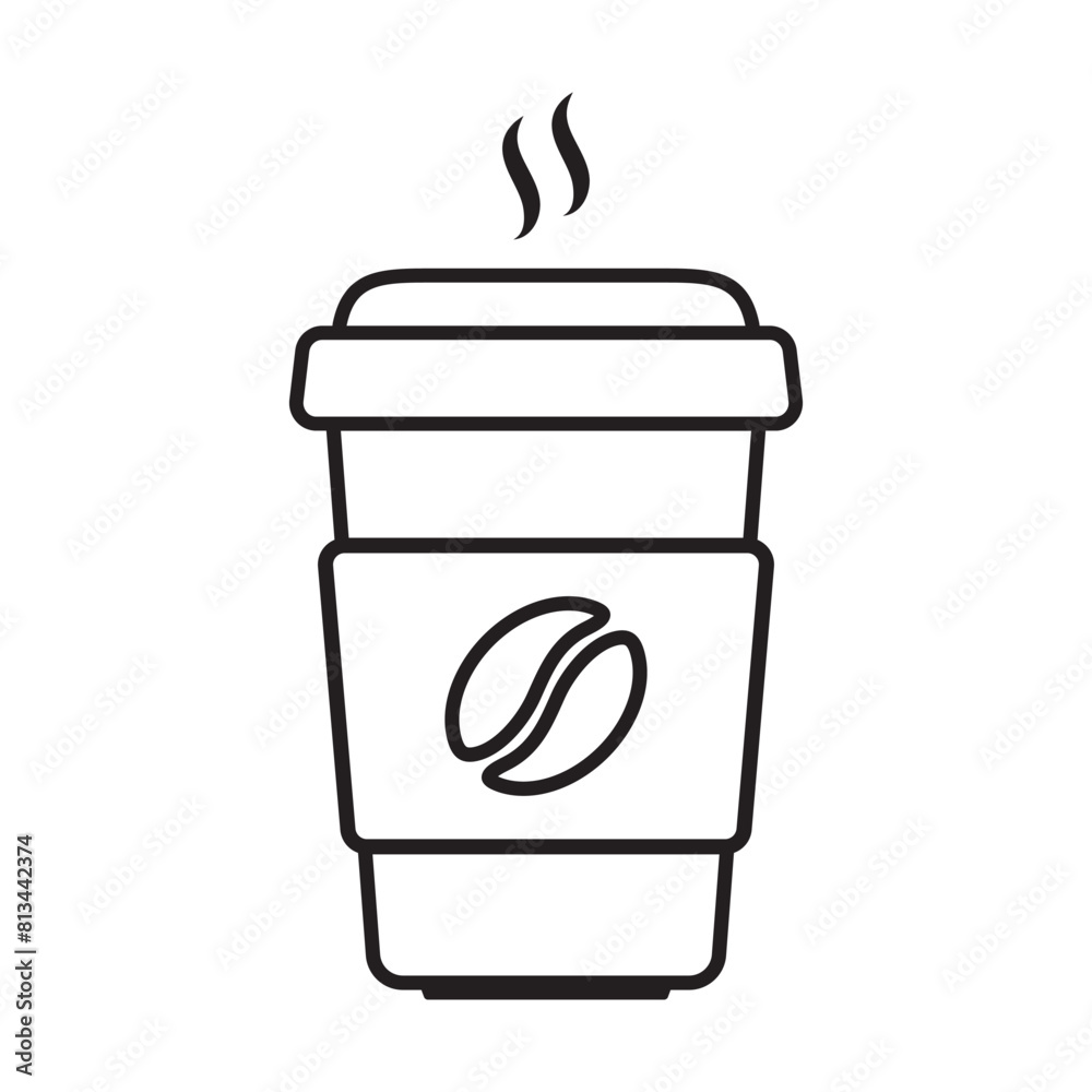 Hot coffee cup icon. Paper coffee cup icon isolated on white background. Hot coffee cup icon. Paper coffee cup icon isolated on white background.