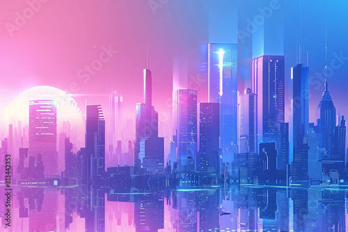 a futuristic city modern city futuristic skyline buildings