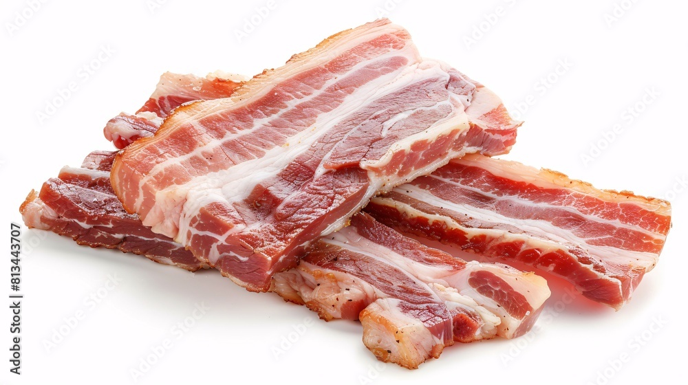 Uncooked pork belly on a plain backdrop. Uncooked pork belly on a plain backdrop.