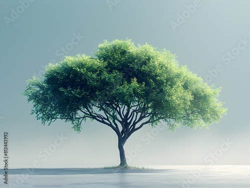 Lone Enchanted Tree Floating in Ethereal Landscape