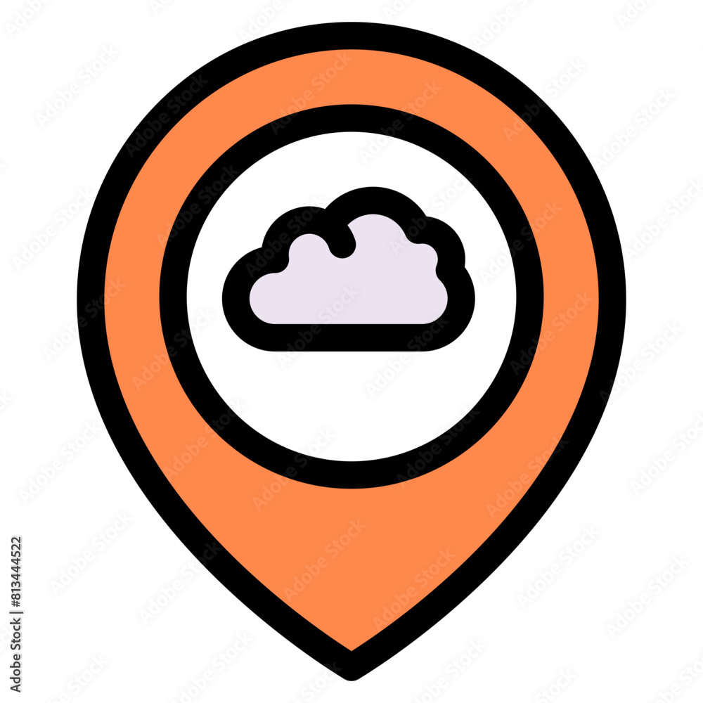 Vector Icon weather, Cloud, gps, location, position Vector Icon weather, Cloud, gps, location, position