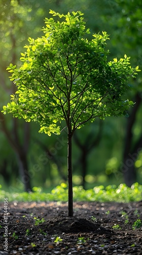 Thriving Green Tree in Lush Natural Environment Showcasing Vibrant Foliage and Healthy Ecosystem