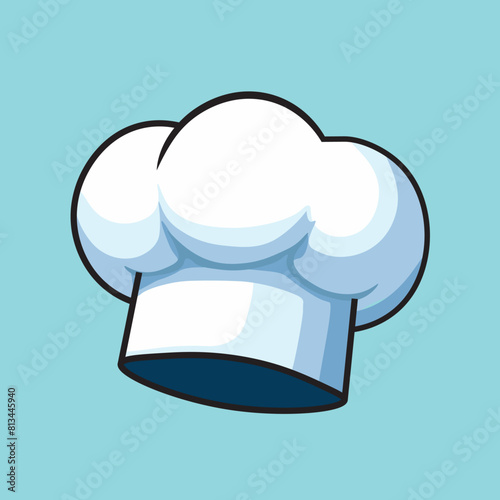Illustration Vector Graphic Cartoon of a Chef's Hat, Symbolizing Creativity and Mastery in the Culinary Arts