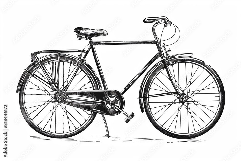 a hand-drawn of Bicycle, simple vector svg illustration, black monoline, isolated on with background a hand-drawn of Bicycle, simple vector svg illustration, black monoline, isolated on with background