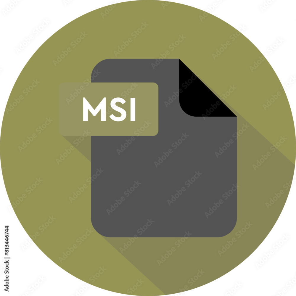 MSI File format icon rounded shapes with circle outside MSI File format icon rounded shapes with circle outside