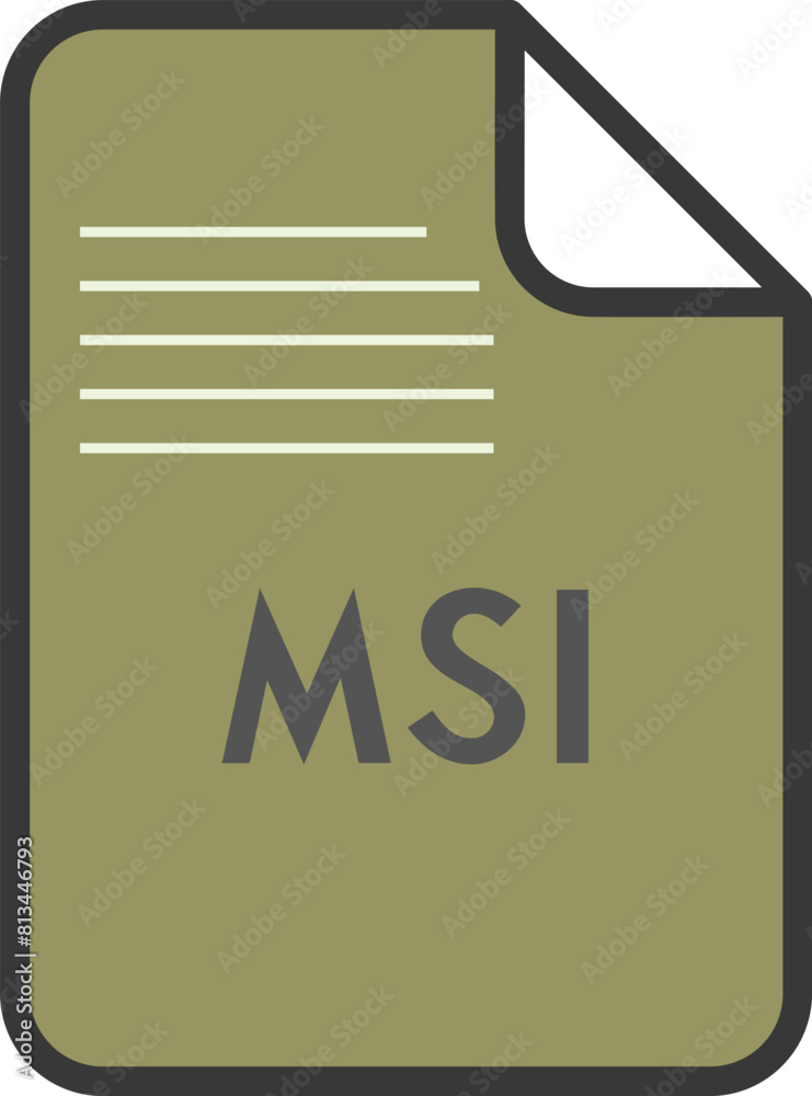 MSI File Icon fill and outline rounded corners MSI File Icon fill and outline rounded corners