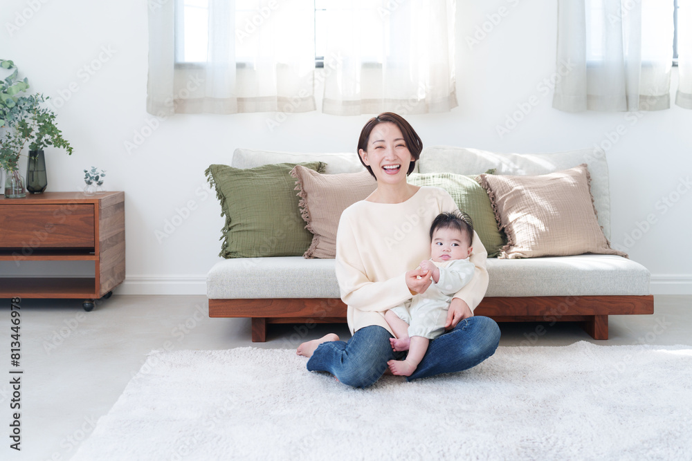笑顔のお母さんと赤ちゃん 笑顔のお母さんと赤ちゃん
