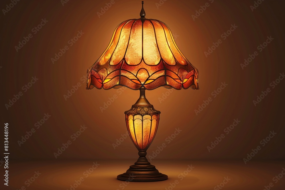 Antique desk light with drawing. Antique desk light with drawing.
