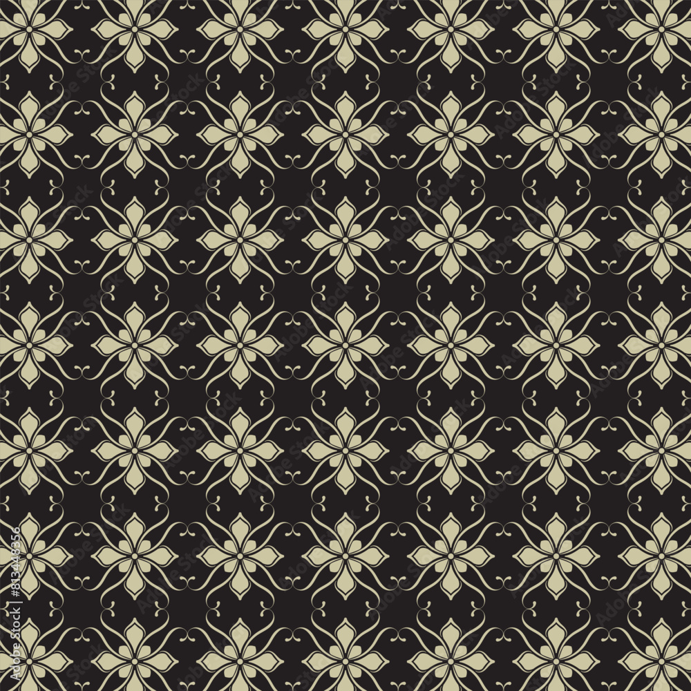 Golden Intricacy, An Elegant Black and Gold Damask Pattern