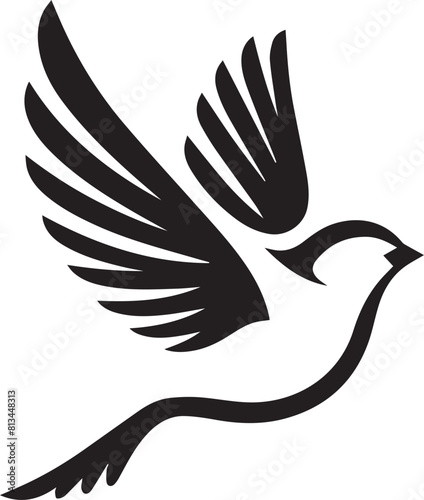 Sparrow bird flying silhouette. Sparrow birds vector design isolated on white background.