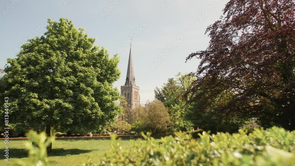 Slow motion slider reveales quaint church in raural UK village Slow motion slider reveales quaint church in raural UK village