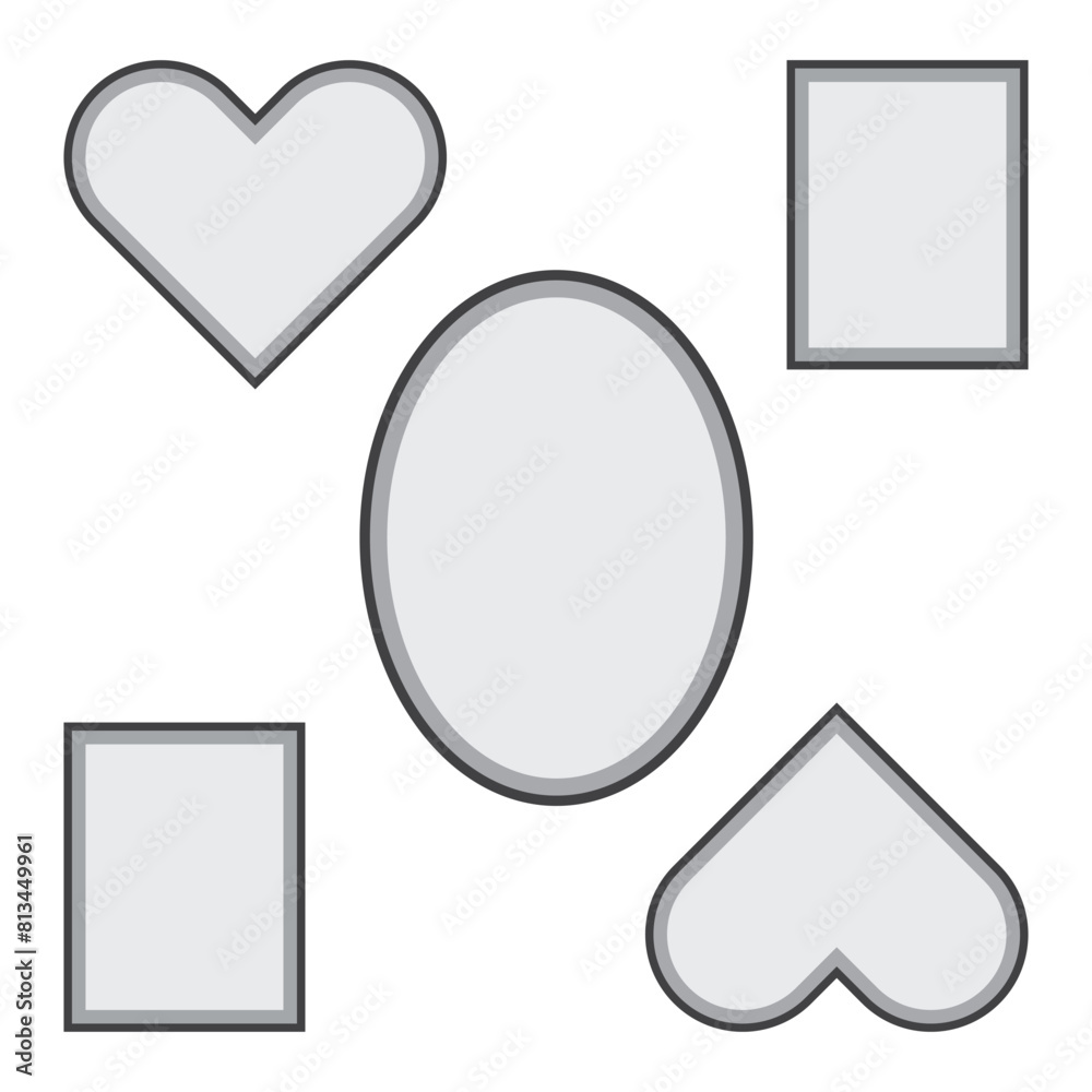 Photo frame set. Black wooden photo frames school, collage, university isolated on white wall. Vector illustration. EPS 10 Photo frame set. Black wooden photo frames school, collage, university isolated on white wall. Vector illustration. EPS 10