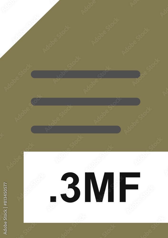 3MF File Extension Icon Crete fill 3MF File Extension Icon Crete fill