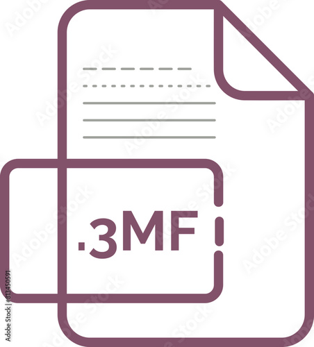 3MF  File extension Icon little dot and  color Fill photo