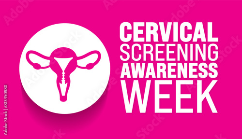 June is Cervical Screening Awareness Week background template. Holiday concept. use to background, banner, placard, card, and poster design template.