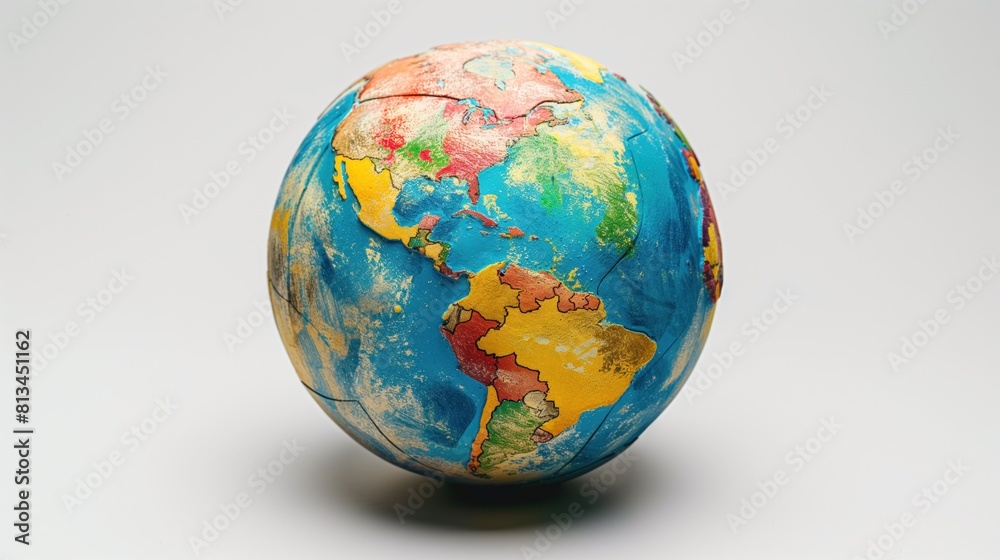 Colorful Painted Globe Close-up Colorful Painted Globe Close-up