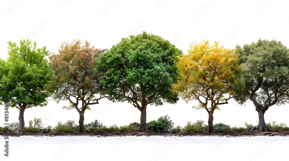 Diverse Trees in Harmony A Natural Landscape Painting Diverse Trees in Harmony A Natural Landscape Painting