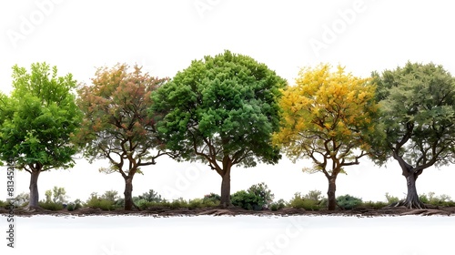 Diverse Trees in Harmony A Natural Landscape Painting