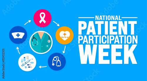 June is National Patient Participation Week background template. Holiday concept. use to background, banner, placard, card, and poster design template.