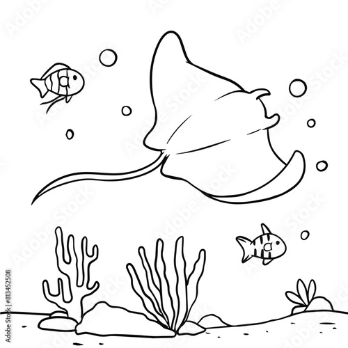 Manta Ray Coloring Page