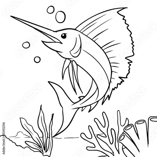 Marlin Fish Coloring Page