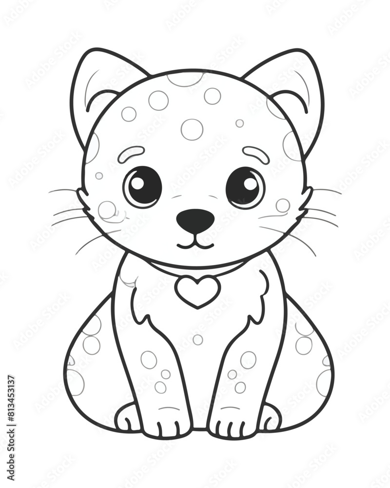 Fototapeta premium Coloring Book Page For Kids.