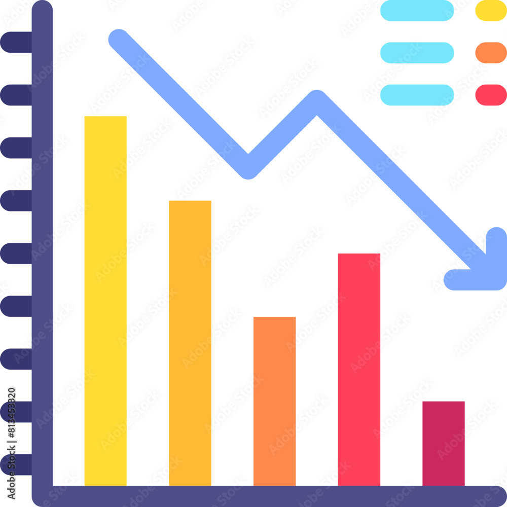 down, decrease, bar chart, stats, statistics Icon down, decrease, bar chart, stats, statistics Icon