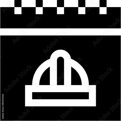 Fototapeta Vector Icon Calendar, schedule, time and date, labour day, helmet